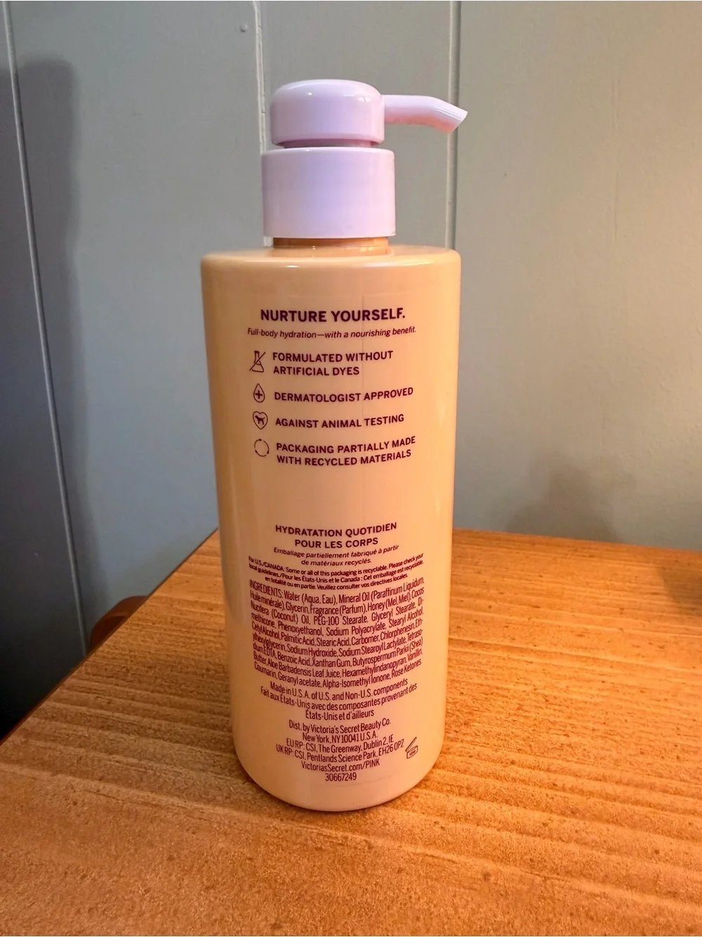 PINK Victoria's Secret Rich Honey Daily Drench Body Lotion - Cream & Purple Pump